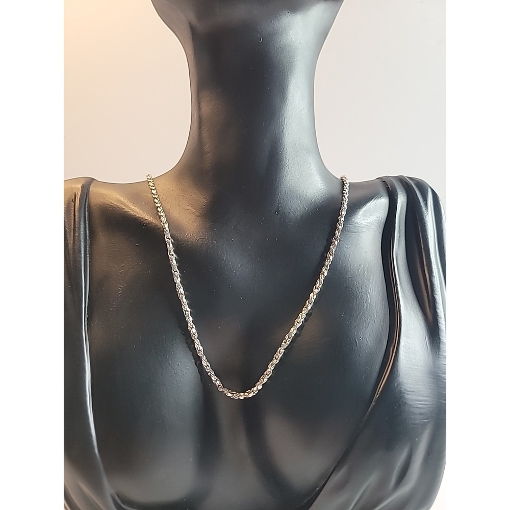 Silver‎ Tone Rope Chain Necklace Thin Twisted Chain Minimalist